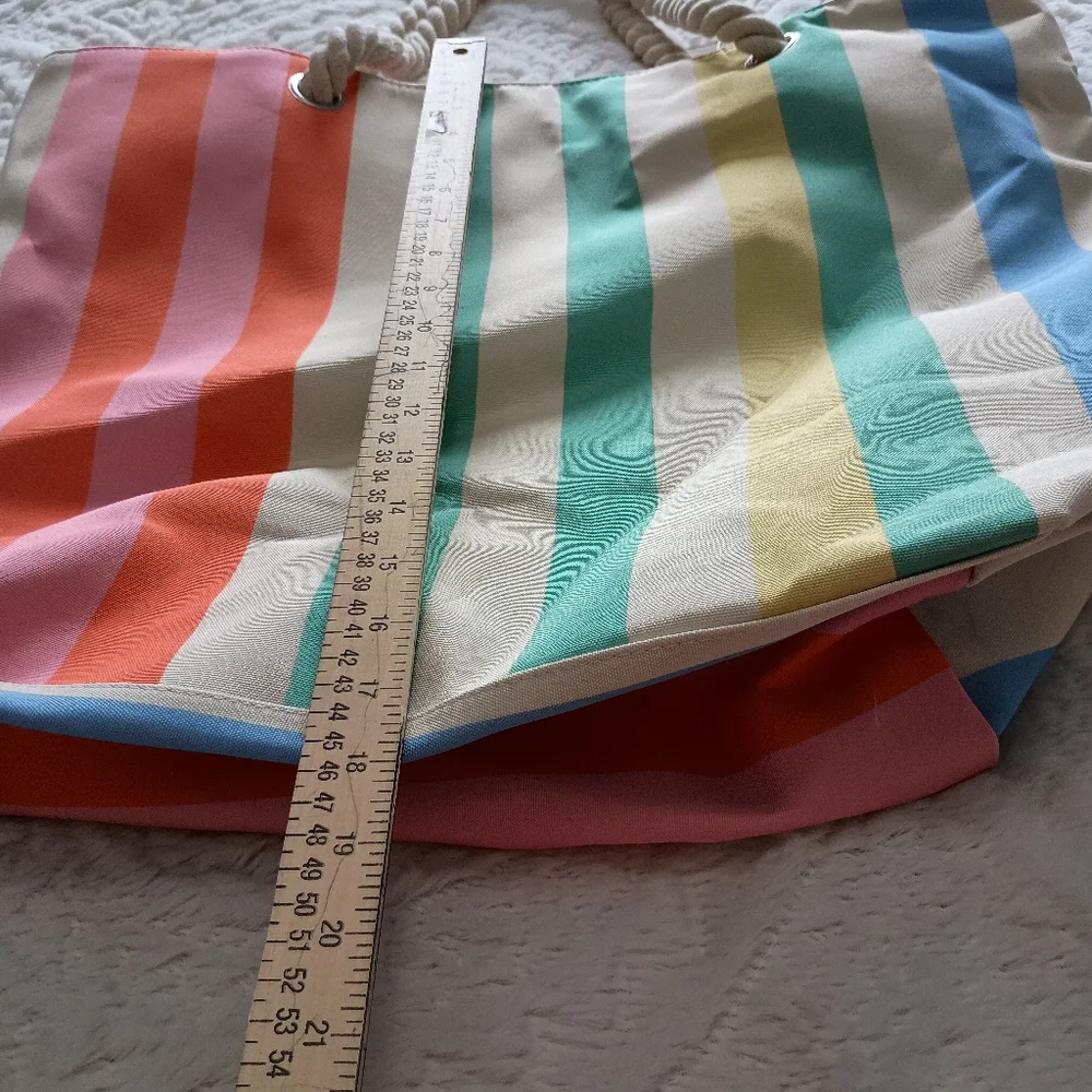 Striped Large Tote Bag - Picture 5 of 6